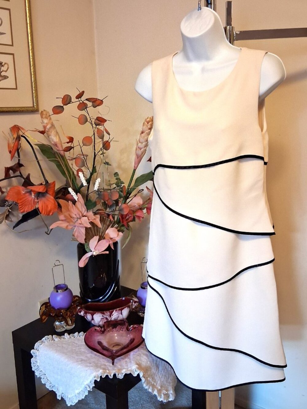 NWOT RINASCIMENTO Unique Well Tailored Artistic Design White Tiered Dress 10 - Picture 3 of 12